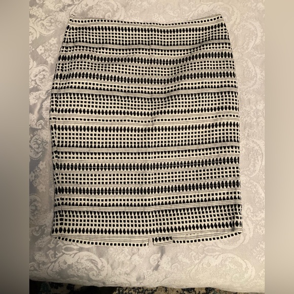 Black and white woven pencil skirt, Loft, large - Picture 1 of 5